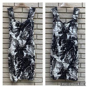 Frank Lyman Black and White Tiered Flower Pattern Dress Size 12